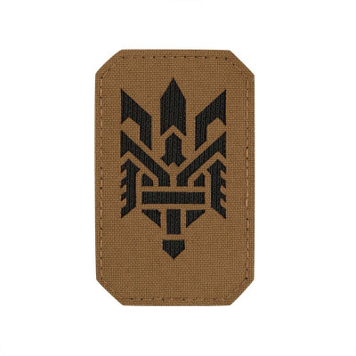 M-Tac нашивка Тризуб (стилізація) Laser Cut вертикальна Coyote/Black