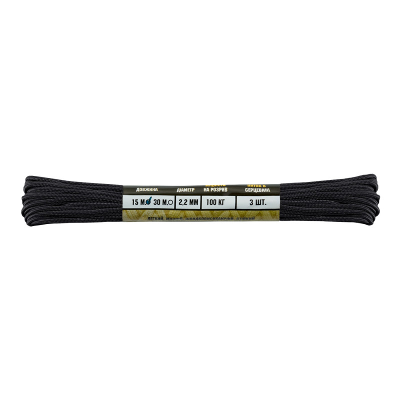 M-Tac паракорд Minicord Black 15м