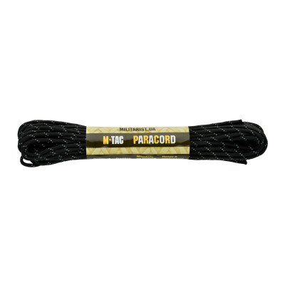 M-Tac паракорд Reflective Traser Black 15м