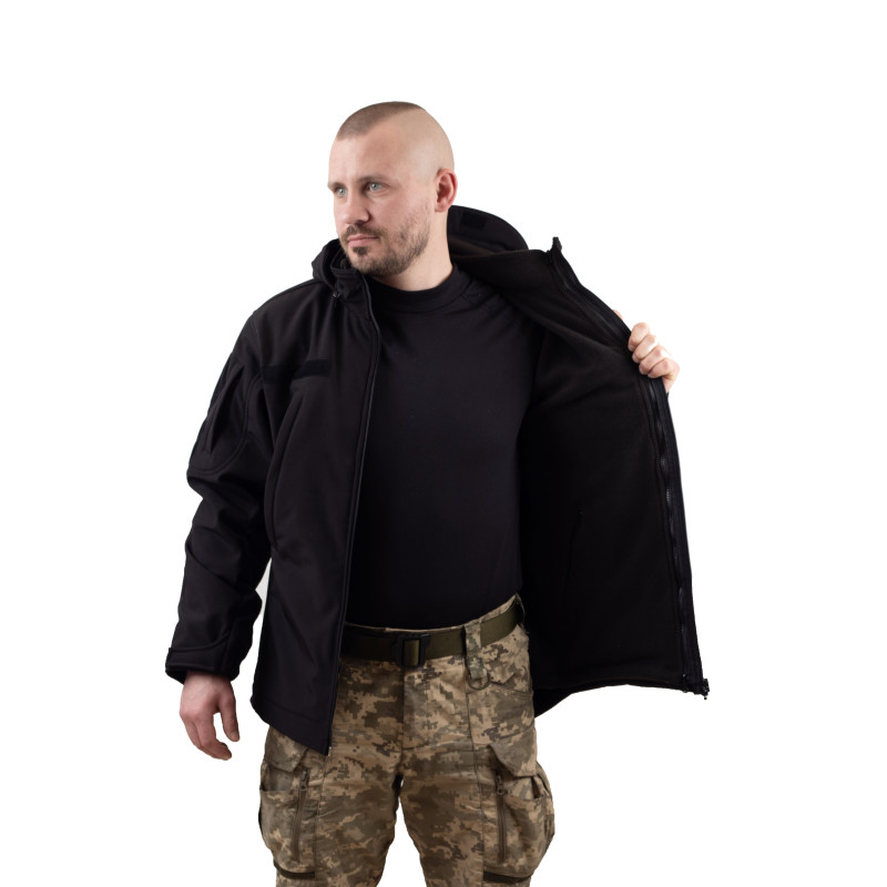 Куртка Vik-Tailor з флісовою кофтою Softshell, Black