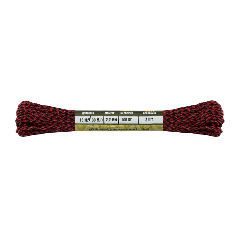 M-Tac паракорд Minicord Black&Red 15м M-Tac паракорд Minicord Black&Red 15м