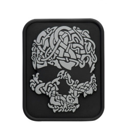 M-Tac нашивка Viking Skull ПВХ чорний/сірий