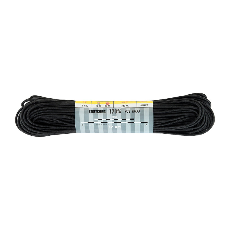 M-Tac паракорд Shock-Cord 3 mm Black 30м