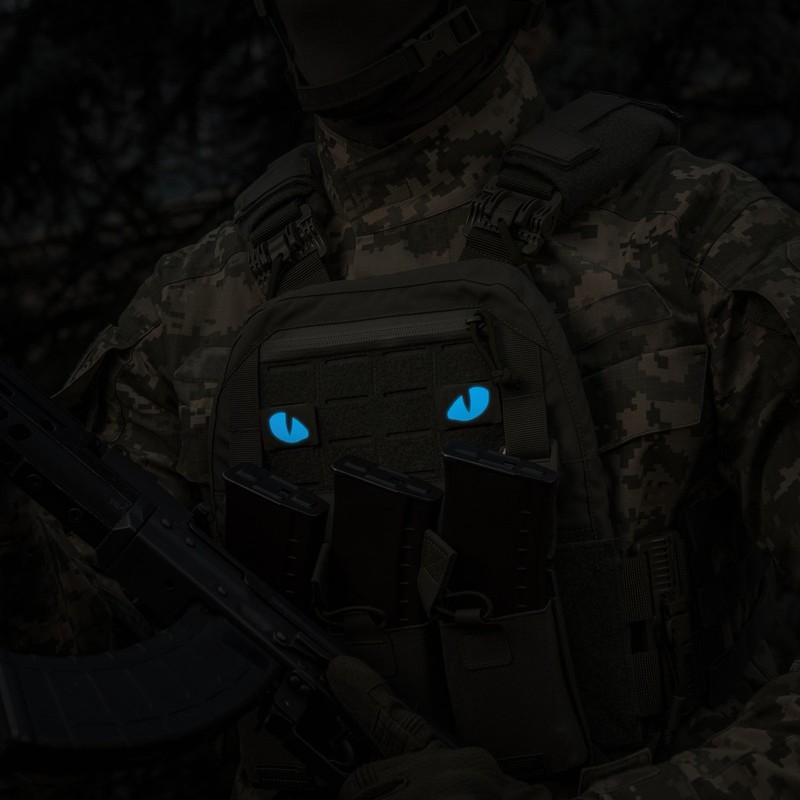 M-Tac нашивка Tiger Eyes Laser Cut (пара) Ranger Green/Blue/GID
