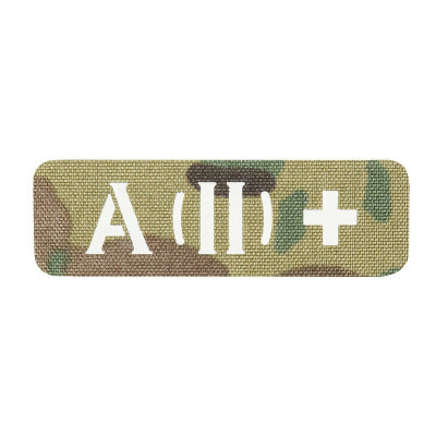 M-Tac нашивка група крові A (II) + наскрізна Laser Cut 25х80 Multicam