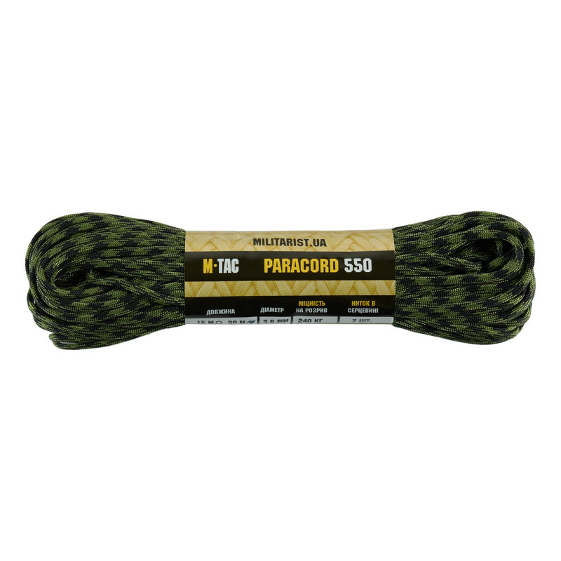 M-Tac паракорд 550 type III Black & Army Green 30м M-Tac паракорд 550 type III Black & Army Green 30м