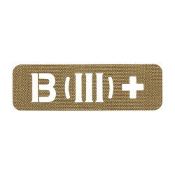 M-Tac нашивка група крові B (III) + наскрізна Laser Cut 25х80 Coyote