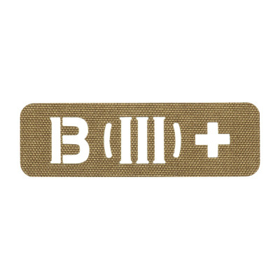 M-Tac нашивка група крові B (III) + наскрізна Laser Cut 25х80 Coyote