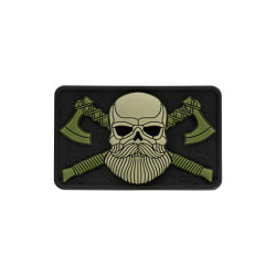 M-Tac нашивка Bearded Skull 3D ПВХ Black/Olive