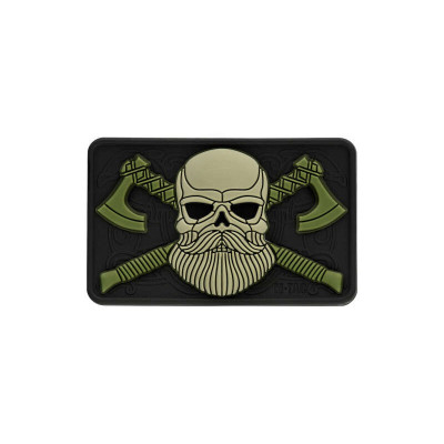 M-Tac нашивка Bearded Skull 3D ПВХ Black/Olive