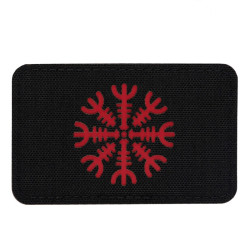 M-Tac нашивка шолом Жаху горизонтальна Laser Cut Black/Red