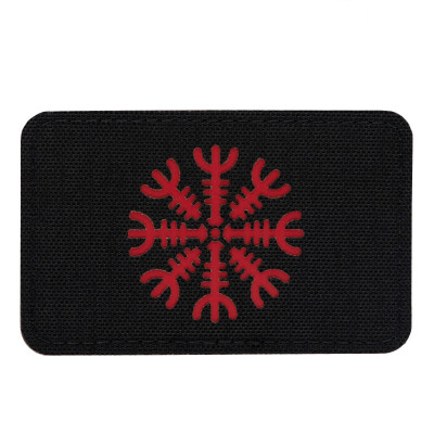 M-Tac нашивка шолом Жаху горизонтальна Laser Cut Black/Red