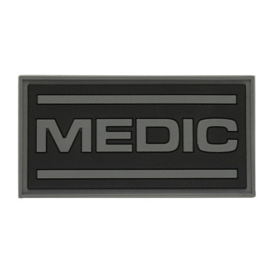 M-Tac нашивка Medic ПВХ чорний/сірий