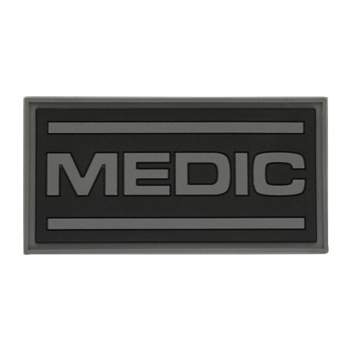 M-Tac нашивка Medic ПВХ чорний/сірий — фото 1