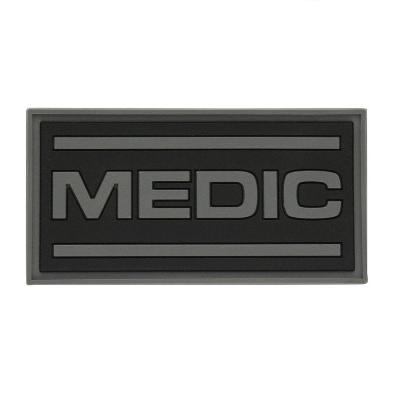 M-Tac нашивка Medic ПВХ чорний/сірий