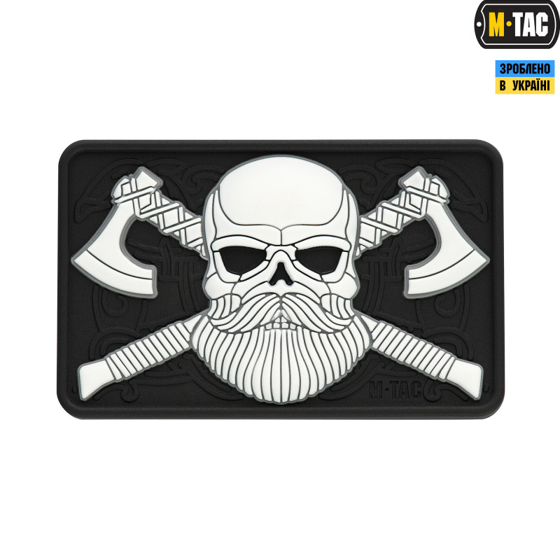 M-Tac нашивка Bearded Skull 3D ПВХ Black/White M-Tac нашивка Bearded Skull 3D ПВХ Black/White