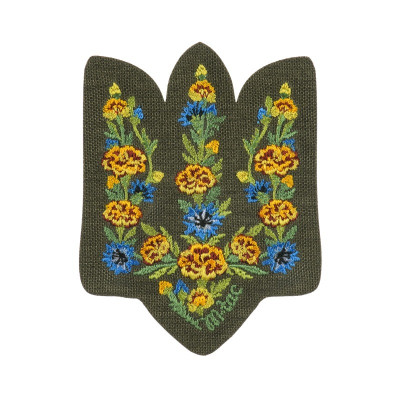 M-Tac нашивка Тризуб Чорнобривці (вишивка) Ranger Green