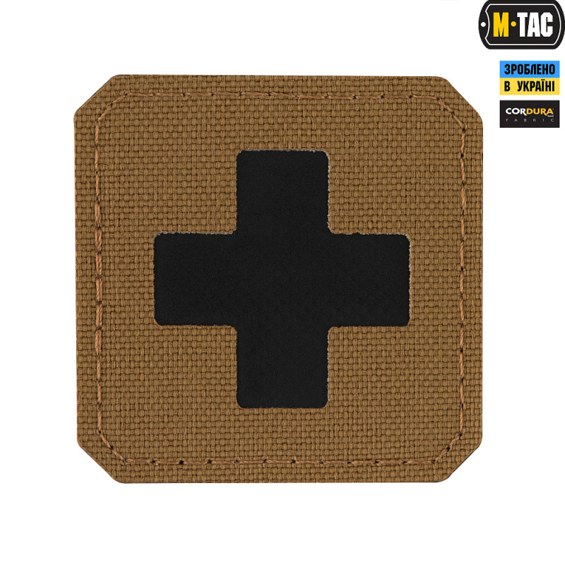M-Tac нашивка Medic Cross Laser Cut Coyote/Black M-Tac нашивка Medic Cross Laser Cut Coyote/Black