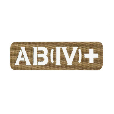 M-Tac нашивка група крові AB (IV) + наскрізна Laser Cut 25х80 Coyote
