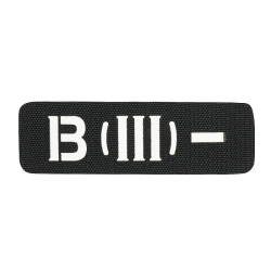 M-Tac нашивка група крові B (III) - наскрізна Laser Cut 25х80 Black