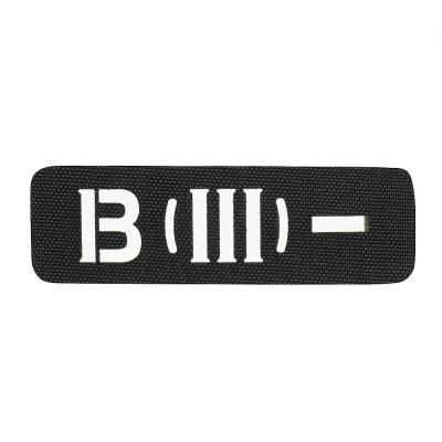 M-Tac нашивка група крові B (III) - наскрізна Laser Cut 25х80 Black