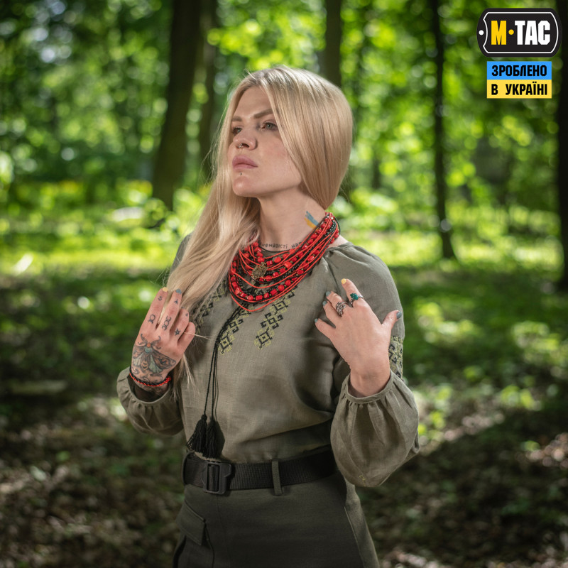 M-Tac вишиванка жіноча 100% льон олива M-Tac вишиванка жіноча 100% льон олива