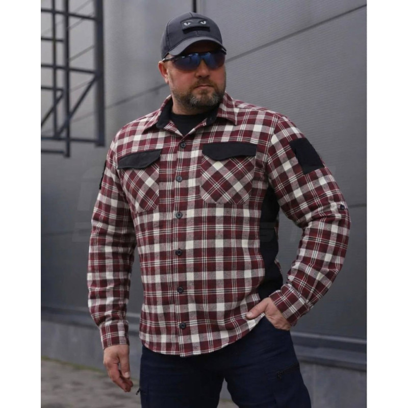 Тактична сорочка Vik-Tailor з липучкою Velcro, Burgundy, 48-50/4