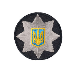 Кокарда Поліція кругла 6 см на липучці чорна