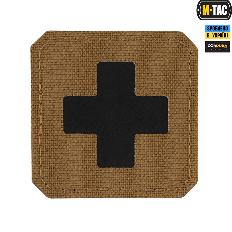 M-Tac нашивка Medic Cross Laser Cut Coyote/Black M-Tac нашивка Medic Cross Laser Cut Coyote/Black
