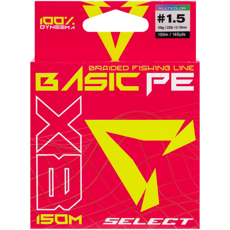 Шнур Select Basic PE 8X Multicolor 150m #1.5/0.18mm 22lb/10kg