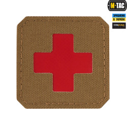 M-Tac нашивка Medic Cross Laser Cut Coyote/Red