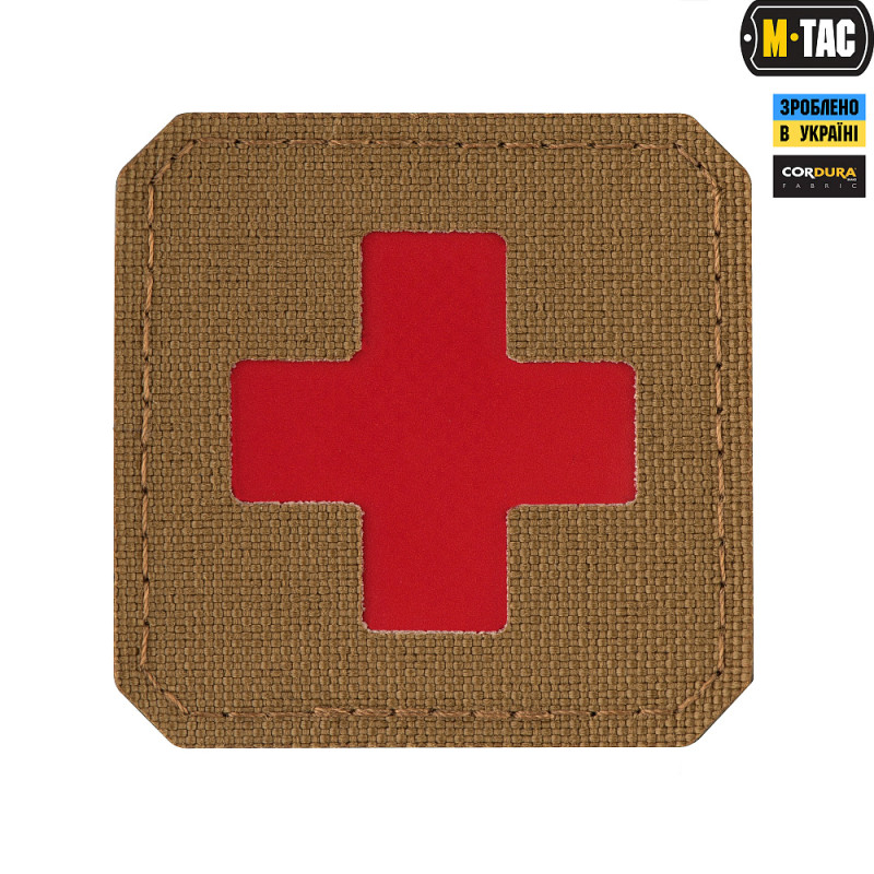 M-Tac нашивка Medic Cross Laser Cut Coyote/Red M-Tac нашивка Medic Cross Laser Cut Coyote/Red