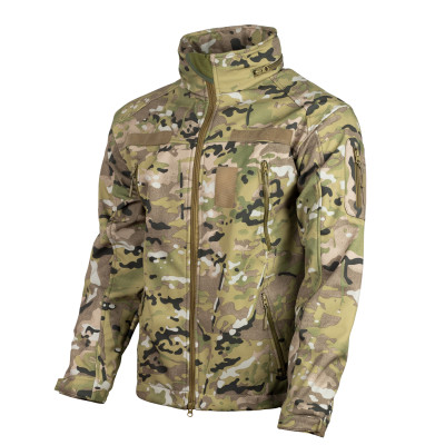 Куртка з липучками для шевронів Vik-Tailor SoftShell, MultiCam