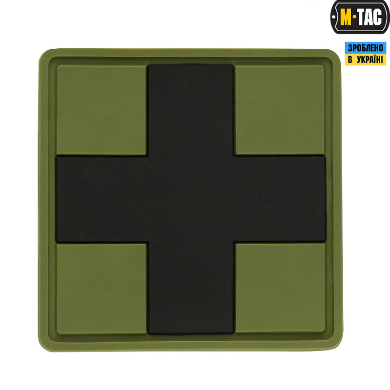 M-Tac нашивка Medic Cross Square ПВХ олива/чорний M-Tac нашивка Medic Cross Square ПВХ олива/чорний