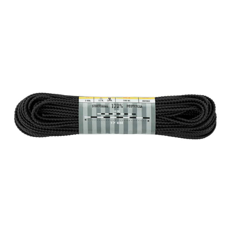 M-Tac паракорд Shock-Cord 3mm Dragon Skin Black 30м M-Tac паракорд Shock-Cord 3mm Dragon Skin Black 30м
