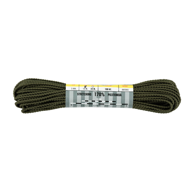 M-Tac паракорд Shock-Cord 3mm Dragon Skin OD Green 15м M-Tac паракорд Shock-Cord 3mm Dragon Skin OD Green 15м