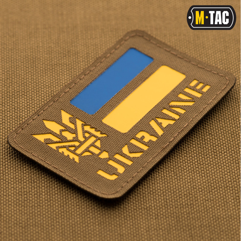 M-Tac нашивка Ukraine (с Тризубом) Laser Cut Coyote/Yellow/Blue M-Tac нашивка Ukraine (с Тризубом) Laser Cut Coyote/Yellow/Blue