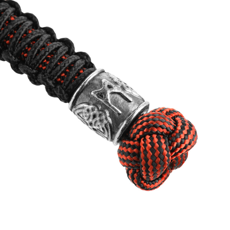 M-Tac темляк Scandinavian Mannaz Silver Black&Red