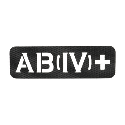 M-Tac нашивка група крові AB (IV) + наскрізна Laser Cut 25х80 Black