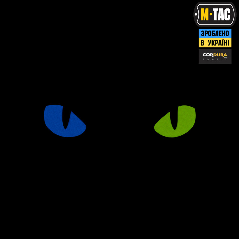 M-Tac нашивка Cat Eyes Laser Cut Black/Yellow/Blue/GID