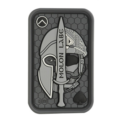 M-Tac нашивка Molon Labe Ace 3D ПВХ сіра