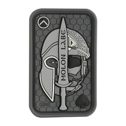 M-Tac нашивка Molon Labe Ace 3D ПВХ сіра — фото 1
