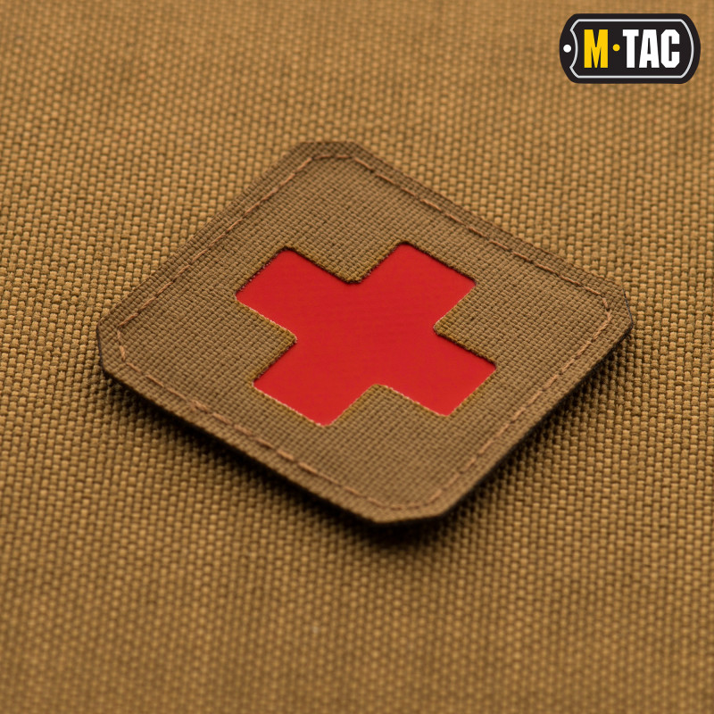 M-Tac нашивка Medic Cross Laser Cut Coyote/Red M-Tac нашивка Medic Cross Laser Cut Coyote/Red