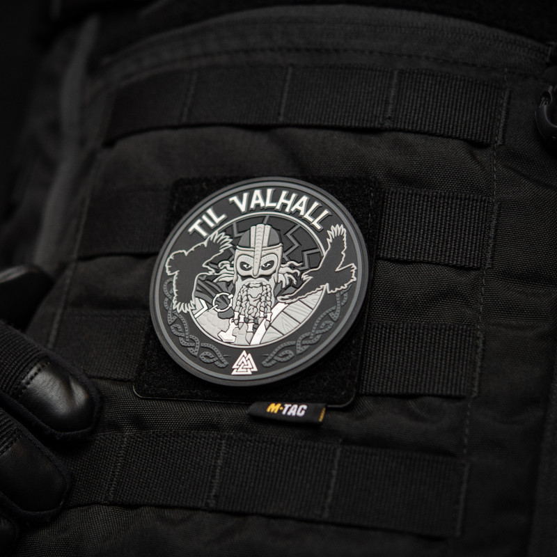 M-Tac нашивка Til Valhall ПВХ сіро-чорна M-Tac нашивка Til Valhall ПВХ сіро-чорна