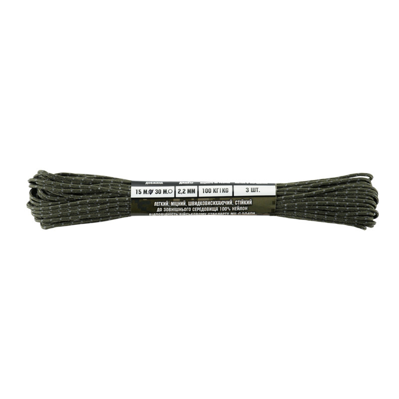 M-Tac паракорд Minicord Mil-Spec 15m Ranger Green Reflective M-Tac паракорд Minicord Mil-Spec 15m Ranger Green Reflective