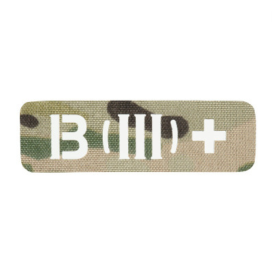 M-Tac нашивка група крові B (III) + наскрізна Laser Cut 25х80 Multicam