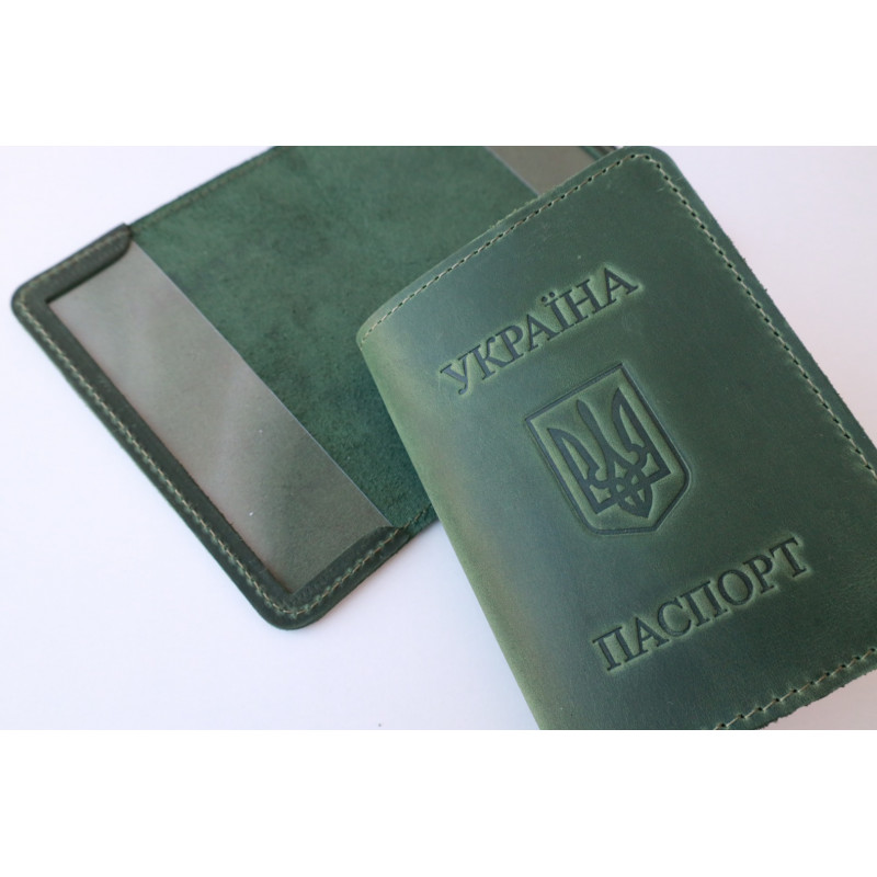 Обкладинка на паспорт зелений, Український виробник Обкладинка на паспорт зелений, Український виробник