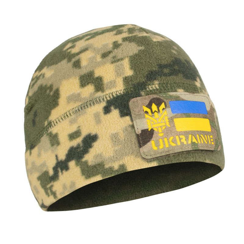 Шапка флісова Vik-Tailor з липучками Velcro MM-14 (піксель ЗСУ), Піксель