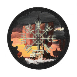 M-Tac нашивка Вегвізир/Драккар кругла (80 мм) Black/GID