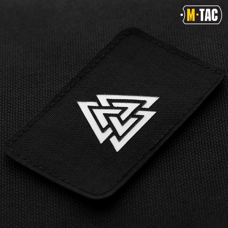 M-Tac нашивка Валькнут горизонтальна Laser Cut Black/світлонакопичувач